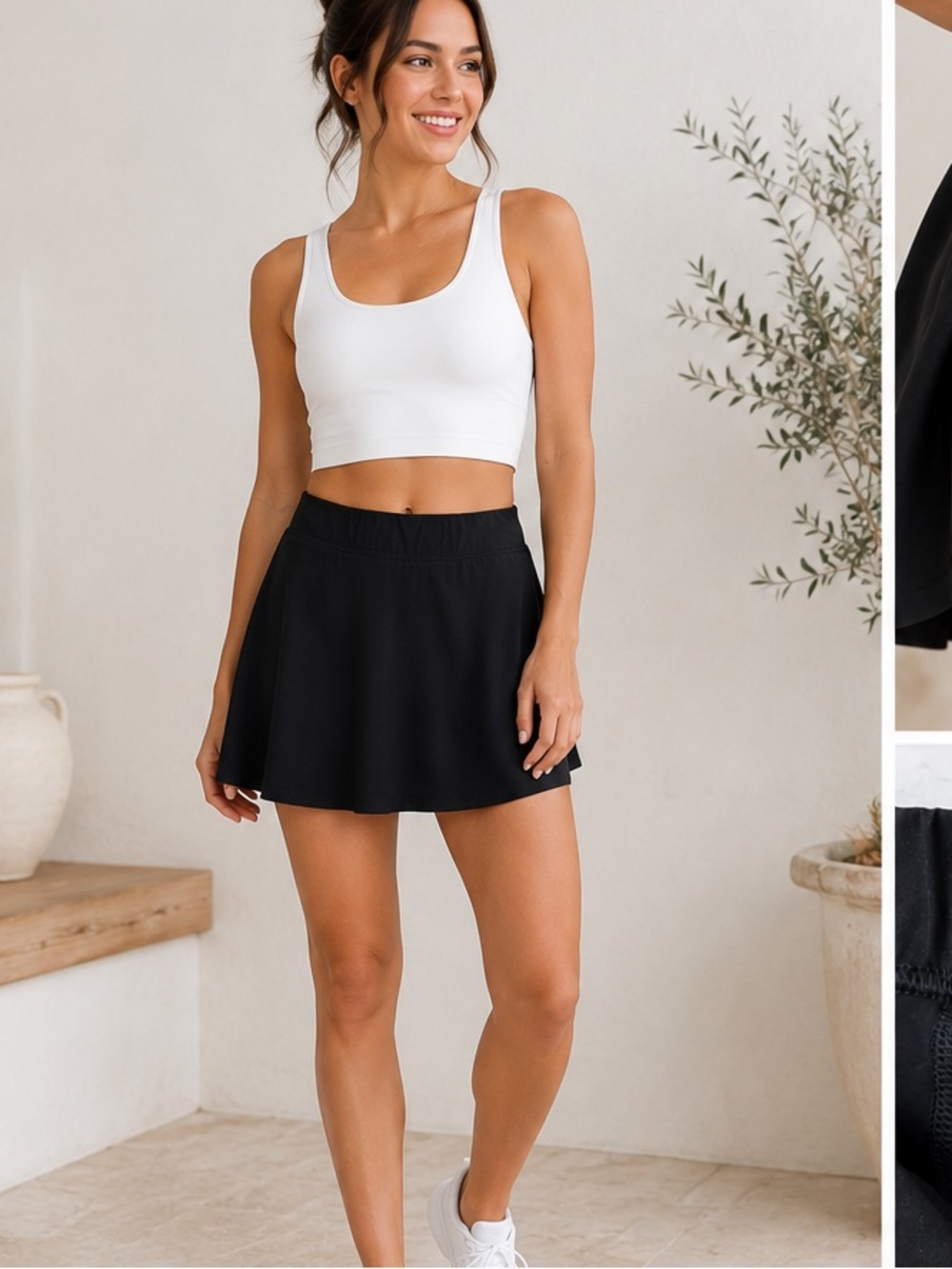 Abercrombie & Fitch Black Athletic Skirt with Built-In Shorts